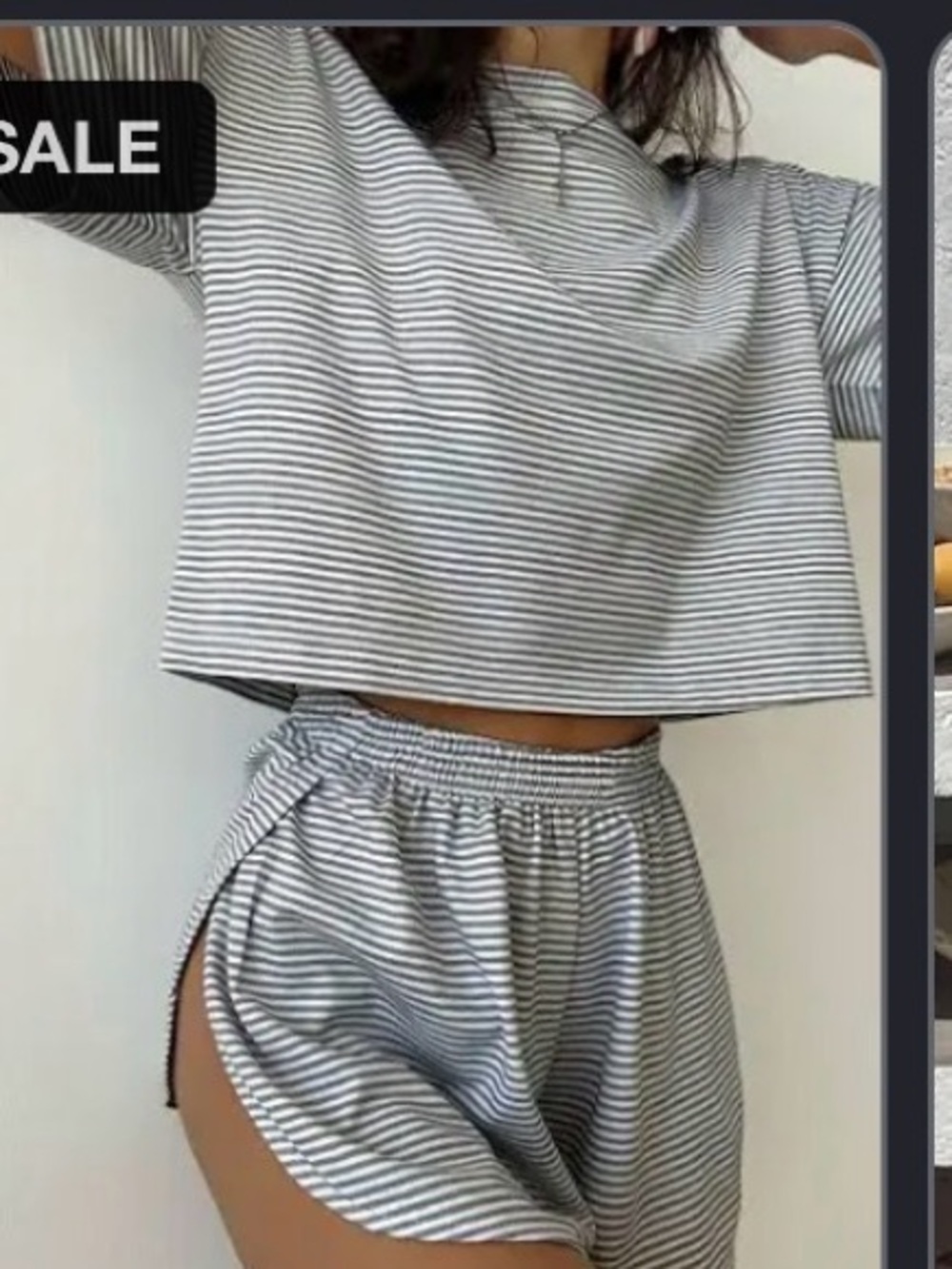 Striped Gray Lounge Set for Women